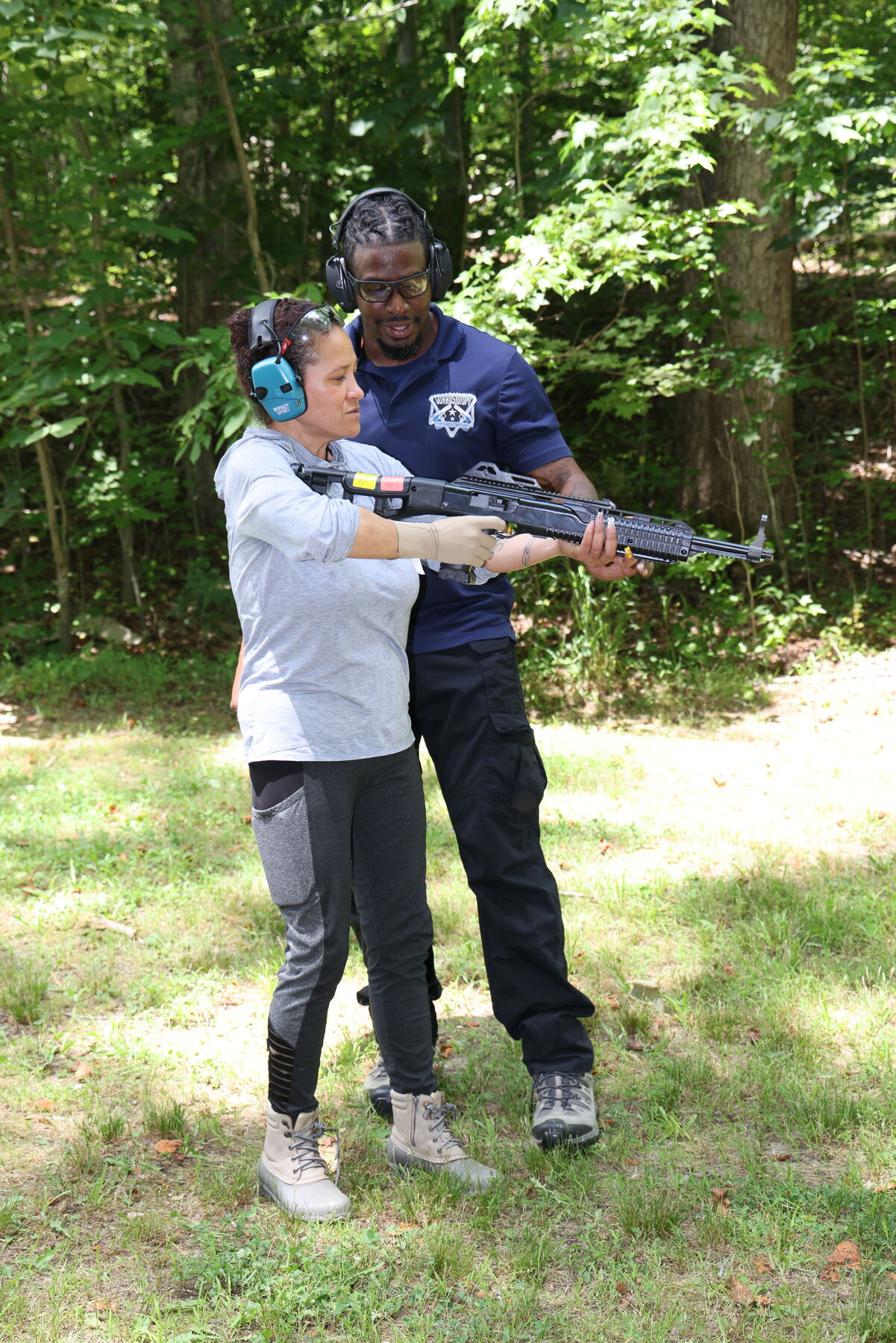 One-on-one firearms instruction at the range